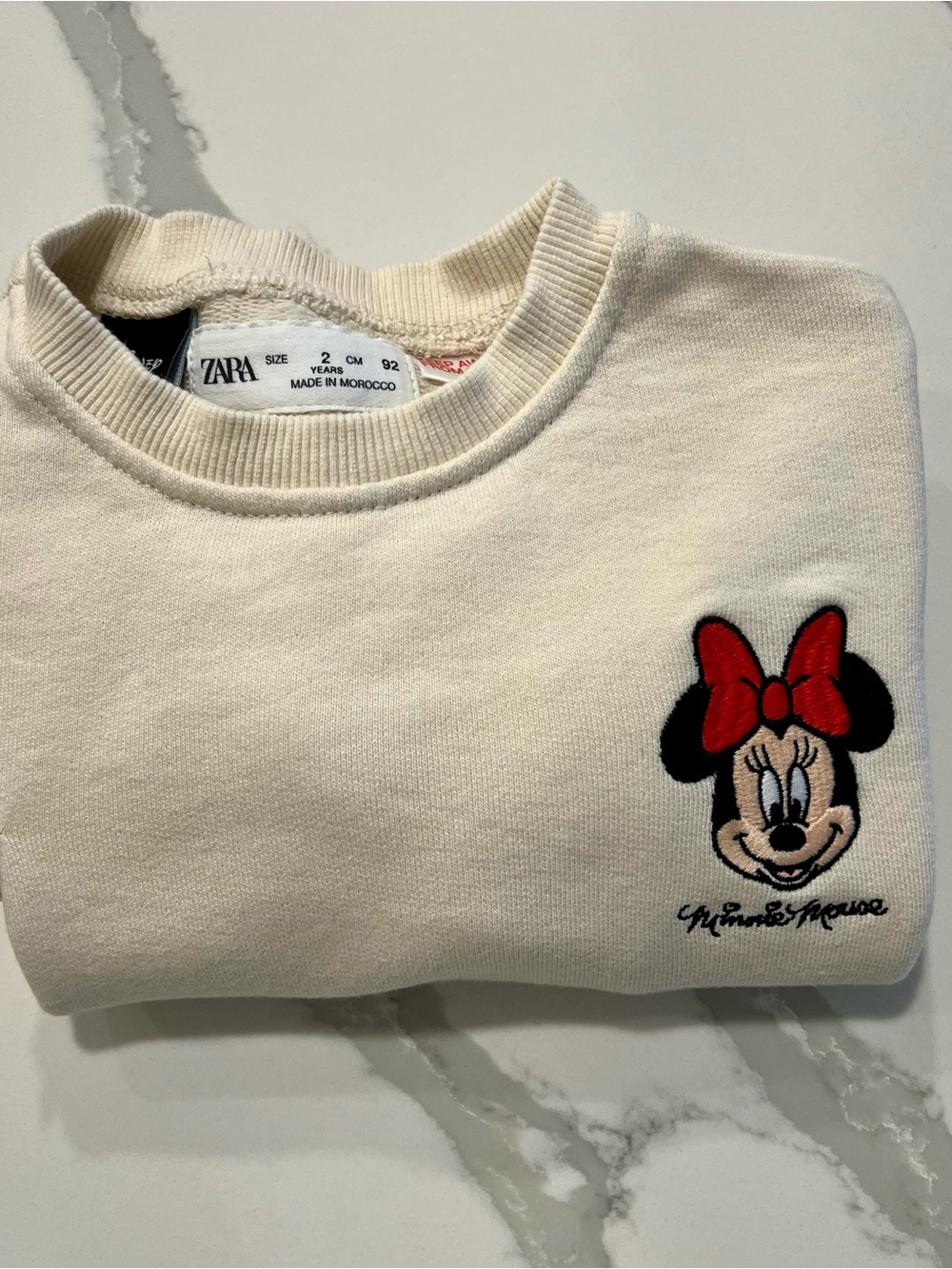 ZARA DISNEY Cream Minnie Mouse Bow Sweatshirt❤️😎 - Picture 9 of 9